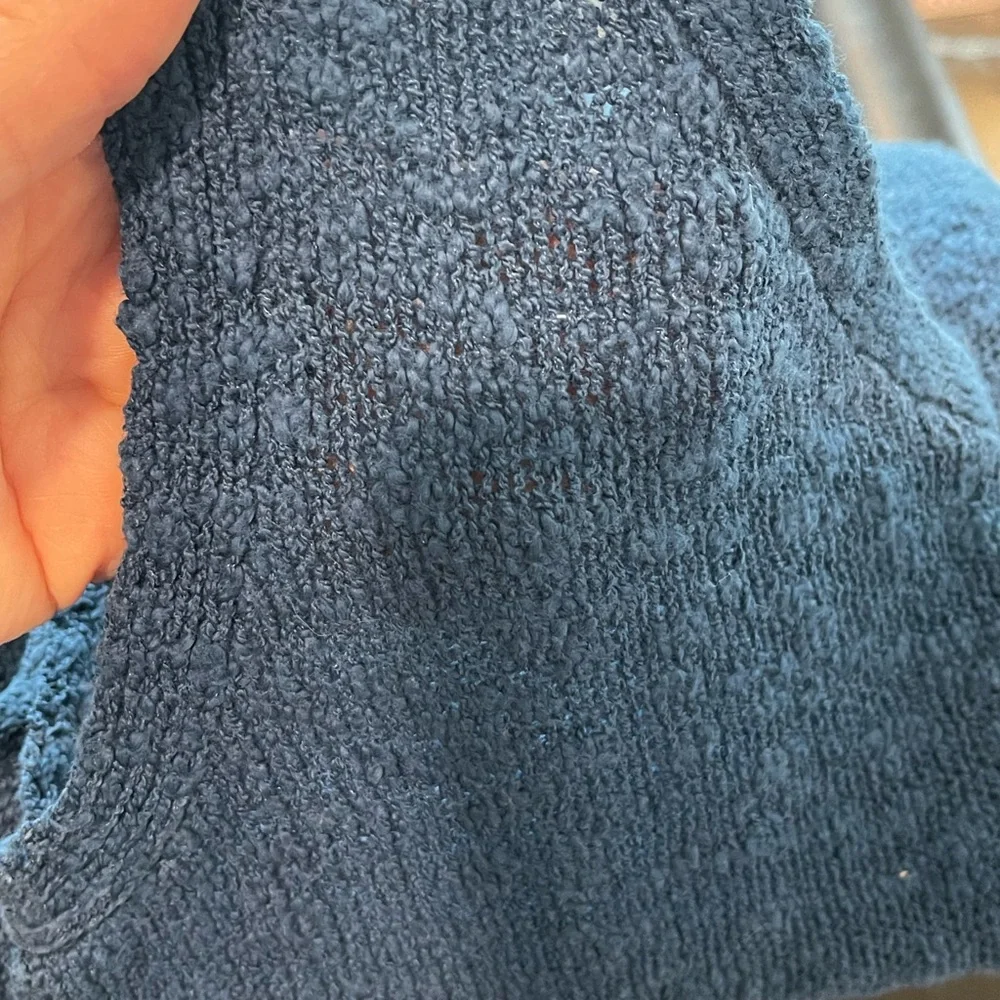 J. Crew Textured Blue Knit Top